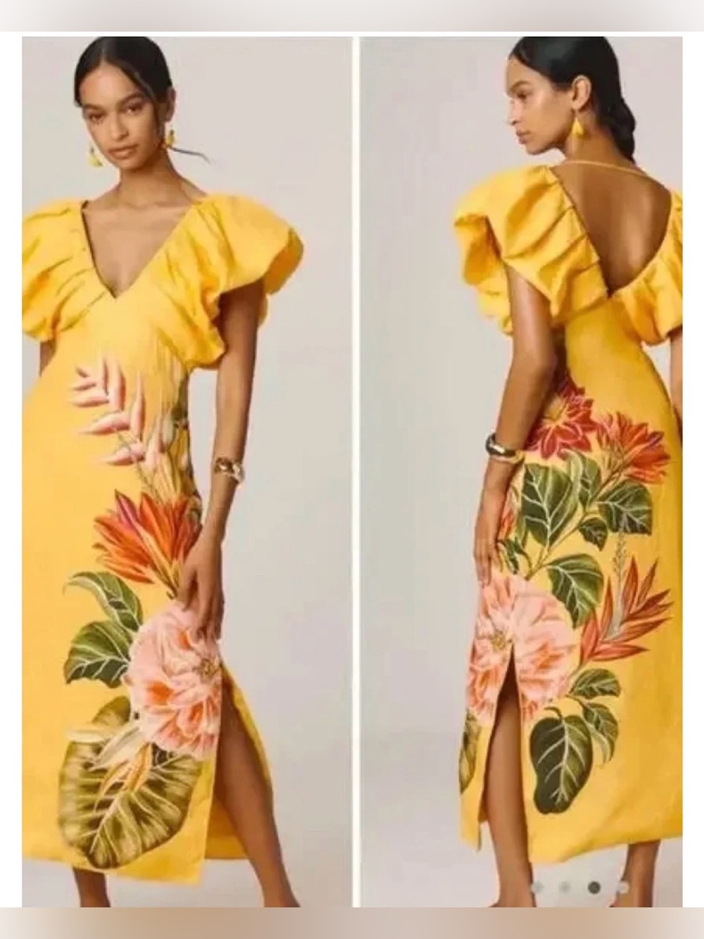 Farm Rio Off-White Spring Awakening Midi Dress NWT
